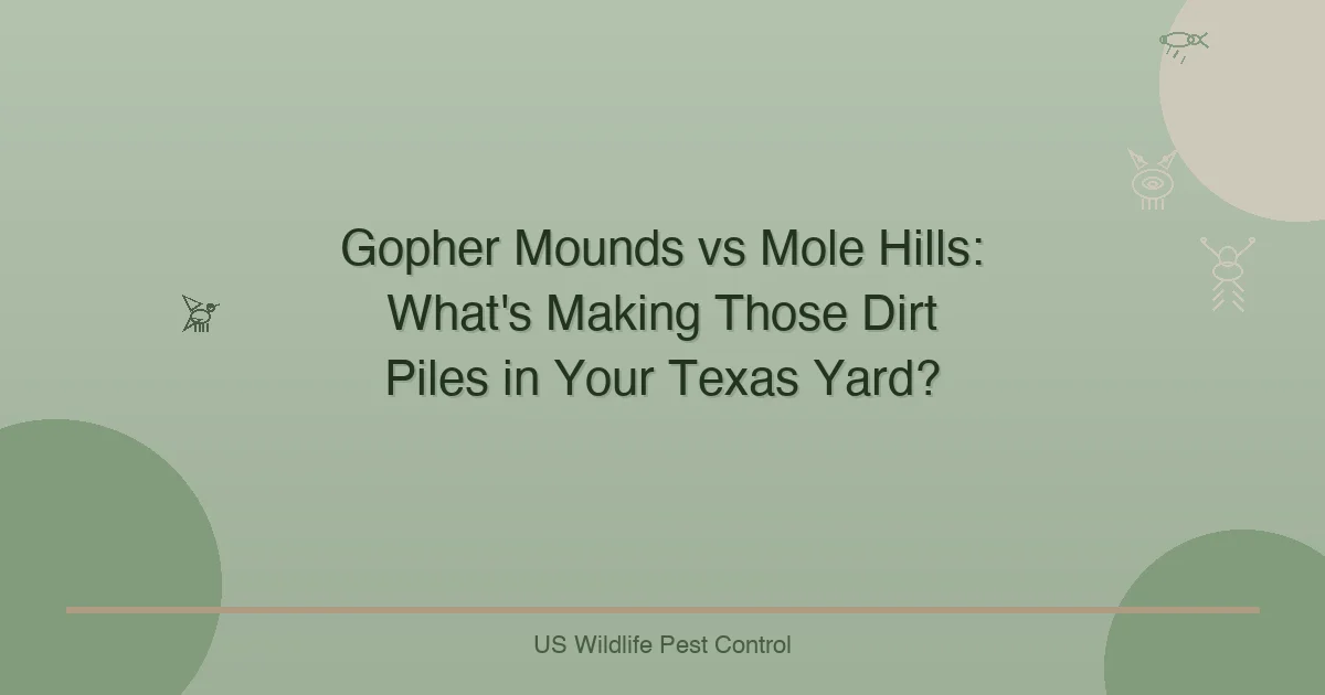 Gopher Mounds vs Mole Hills: What's Making Those Dirt Piles in Your Texas Yard?