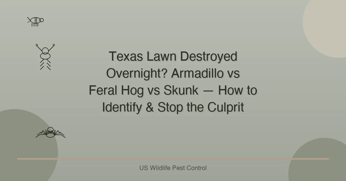 Texas Lawn Destroyed Overnight? Armadillo vs Feral Hog vs Skunk — How to Identify & Stop the Culprit