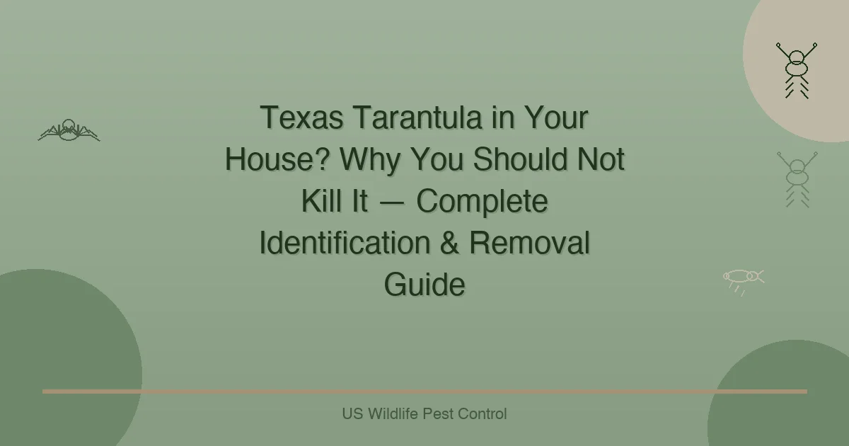 Texas Tarantula in Your House? Why You Should Not Kill It — Complete Identification & Removal Guide