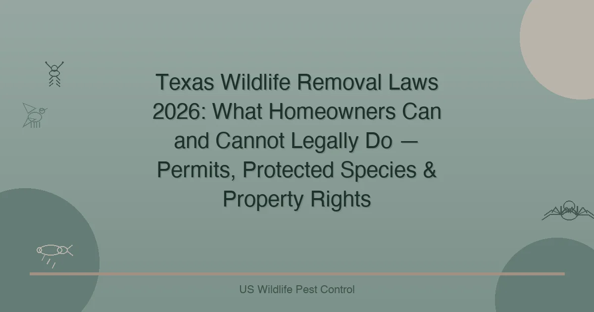 Texas Wildlife Removal Laws 2026: What Homeowners Can and Cannot Legally Do — Permits, Protected Species & Property Rights