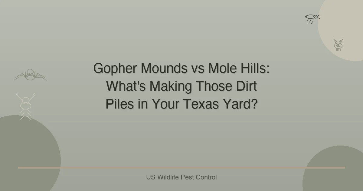 Gopher Mounds vs Mole Hills: What's Making Those Dirt Piles in Your Texas Yard?