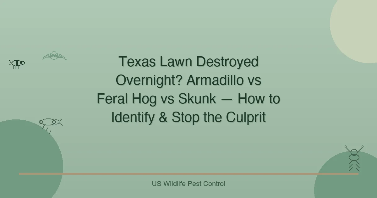 Texas Lawn Destroyed Overnight? Armadillo vs Feral Hog vs Skunk — How to Identify & Stop the Culprit