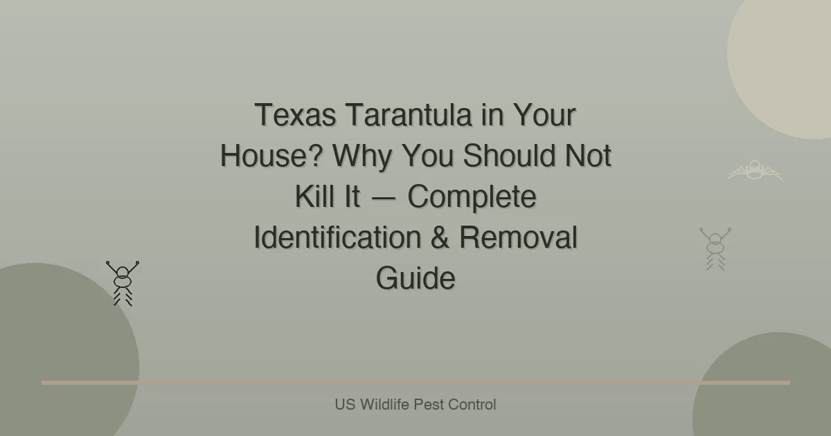 Texas Tarantula in Your House? Why You Should Not Kill It — Complete Identification & Removal Guide