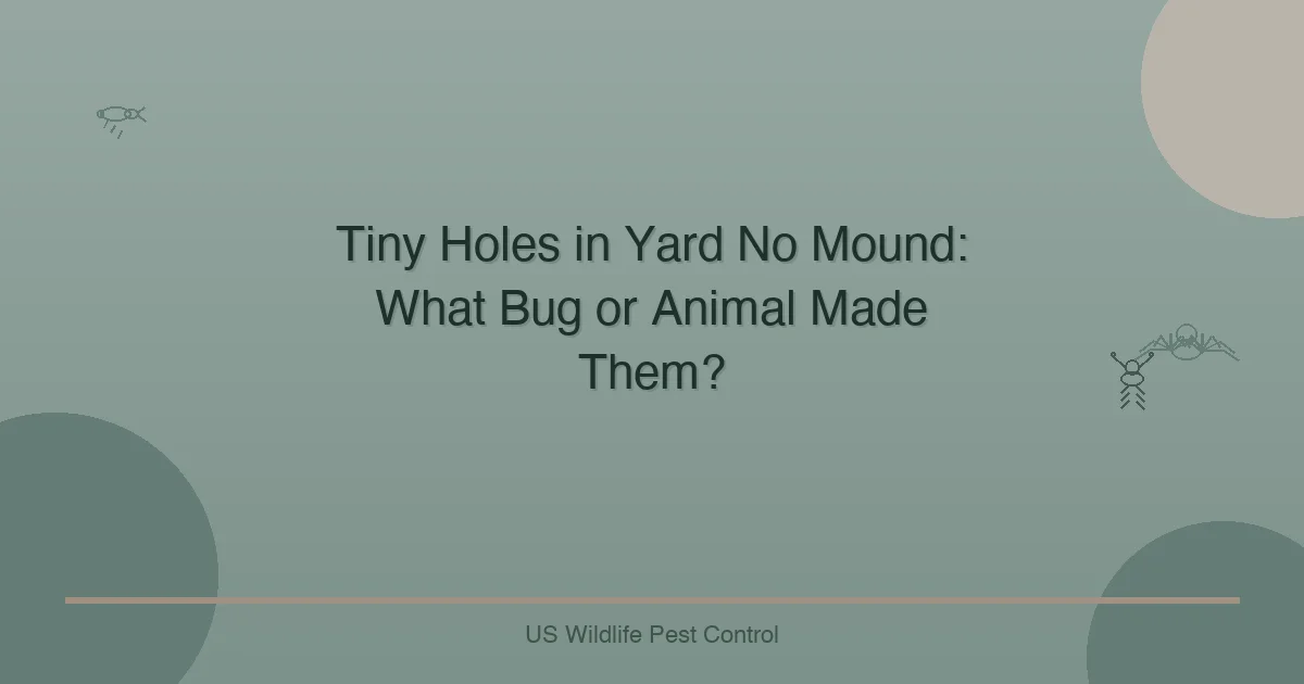 Tiny Holes in Yard No Mound: What Bug or Animal Made Them?