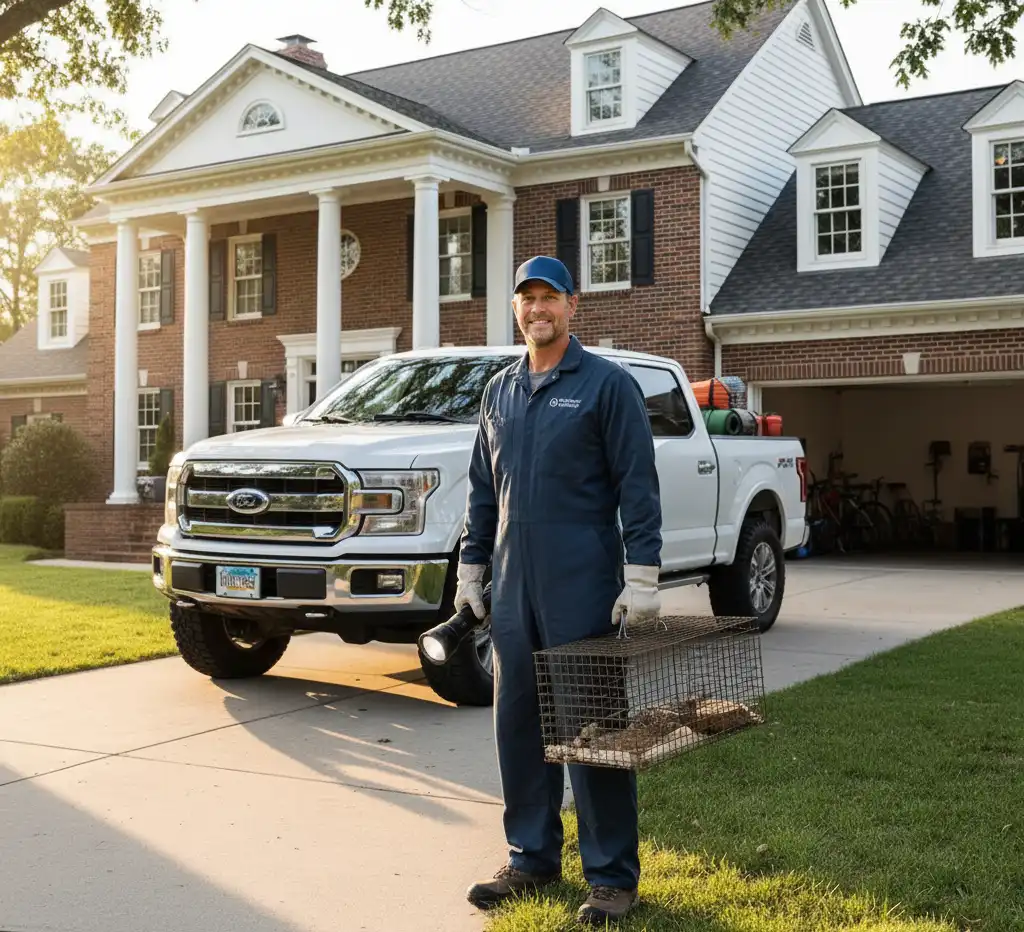 Professional animal control personnel at work